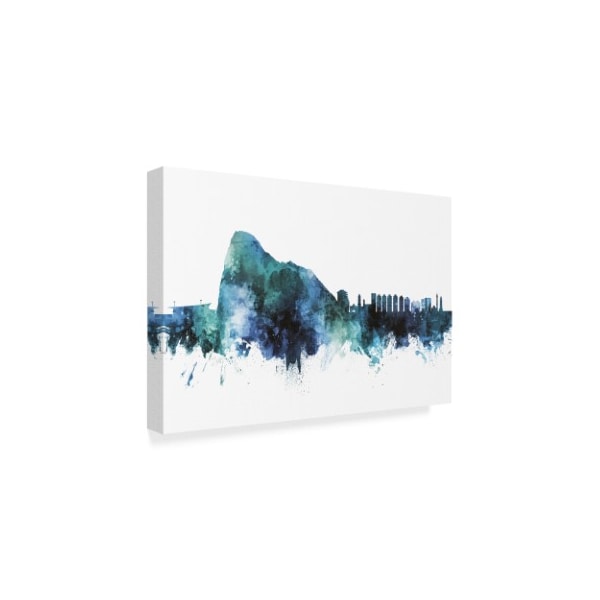 Michael Tompsett 'Gibraltar Skyline Blue' Canvas Art,12x19